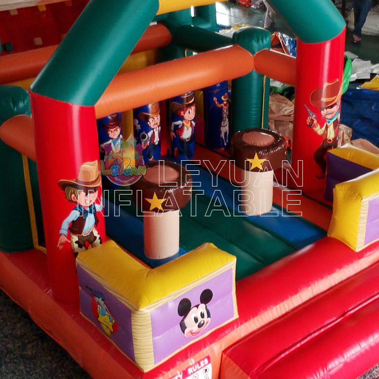 Funny cowboy inflatable Obstacle course