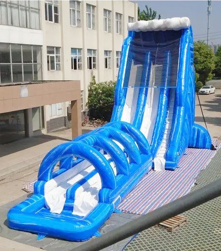 Giant blue water slide