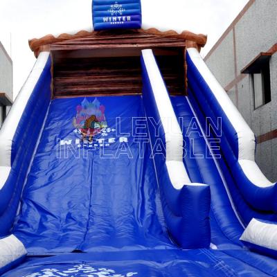 Giant Wooden House Theme Inflatable Dry Slide