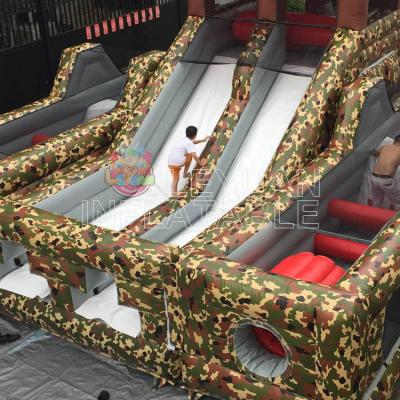 Camouflage Inflatable Obstacle Challenge Inflatable Obstacle Slide