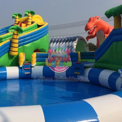Inflatable Jurassic Double Pool Water Park
