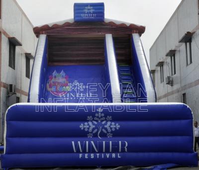 10M Tall Giant Winter Inflatable Tobbogan Slide