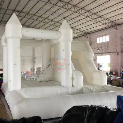 White Inflatable Jumper Bounce House With Slide